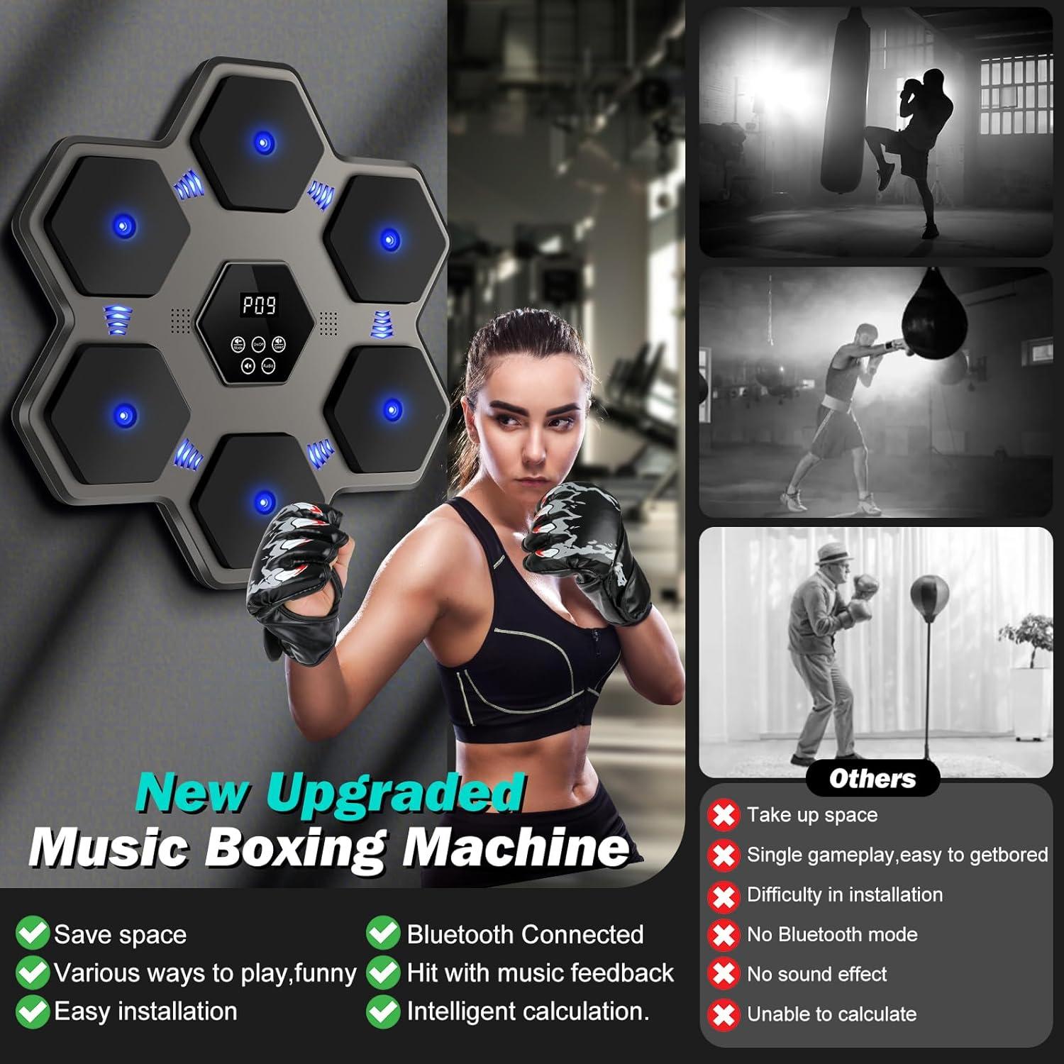 Máquina de Boxeo Musical Inteligente VZA BX-01 con Guantes