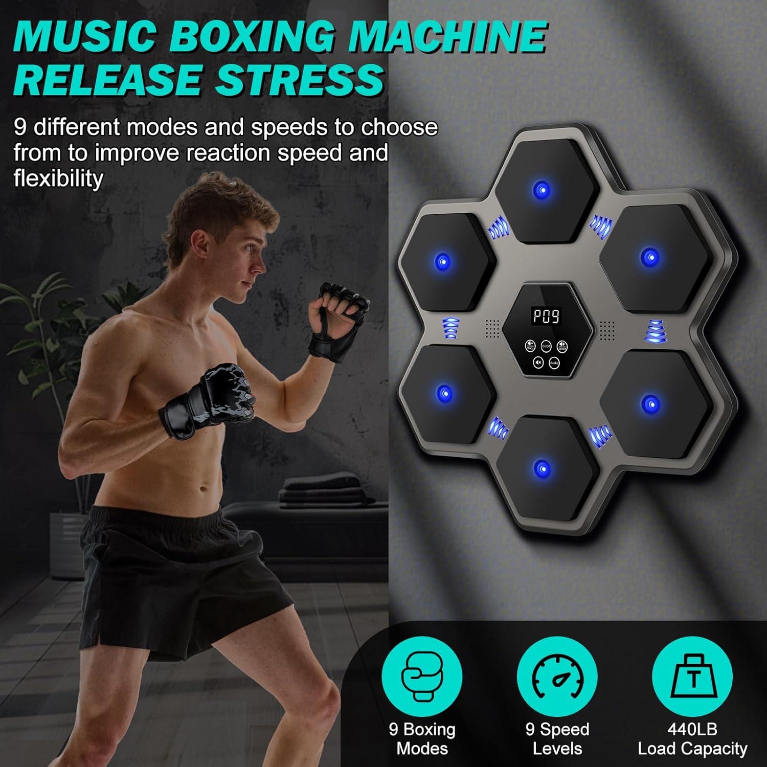 Máquina de Boxeo Musical Inteligente VZA BX-01 con Guantes