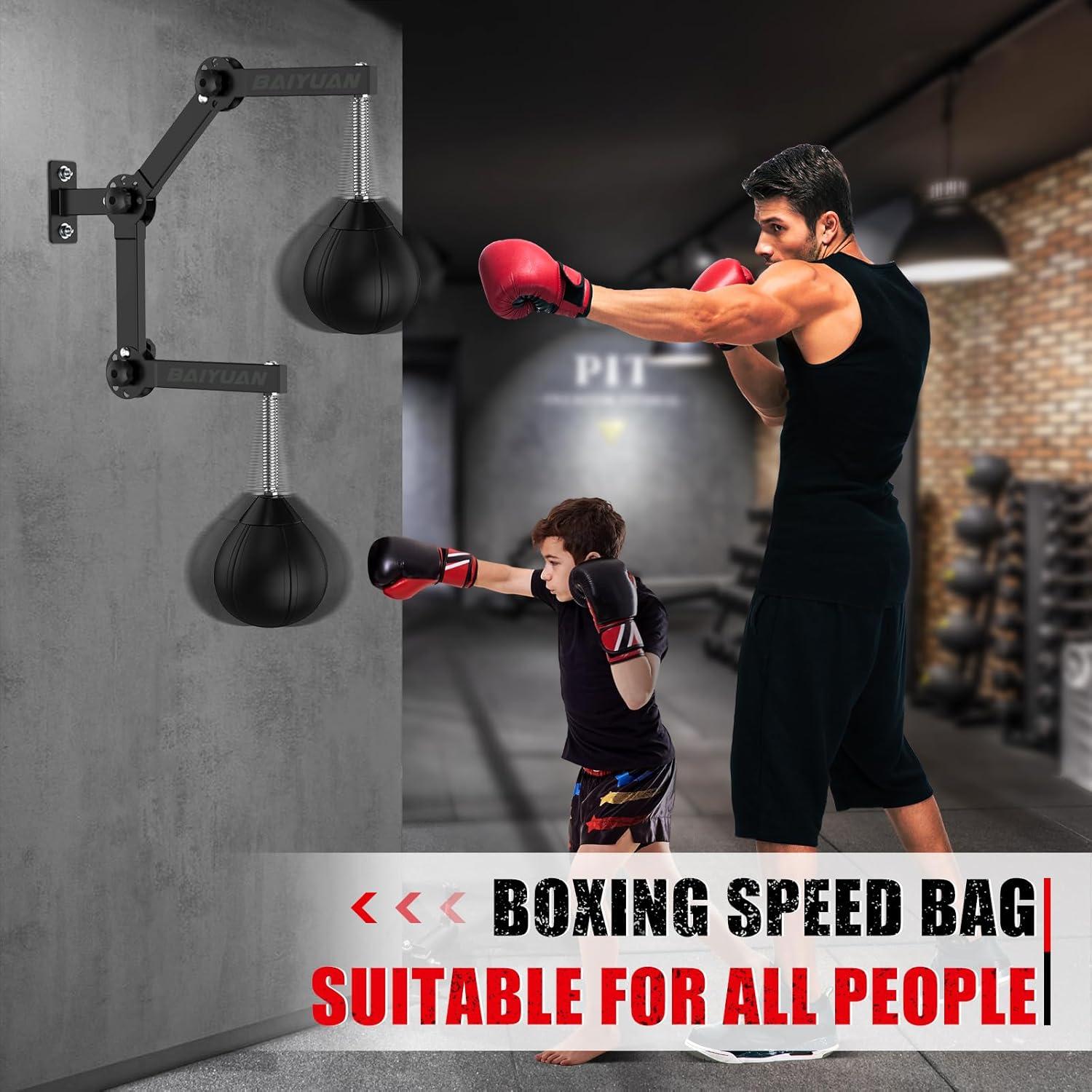 Saco de Boxeo BaiYuan B-178A Ajustable Pared Negro 41.1x38.1cm