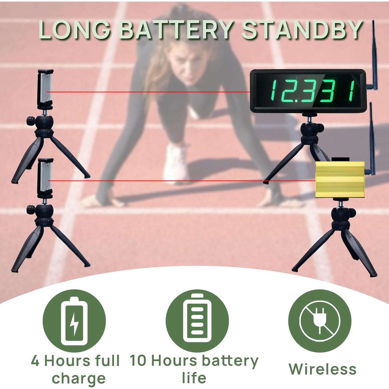 Temporizador láser inalámbrico YZ con pantalla 3.5" para sprints