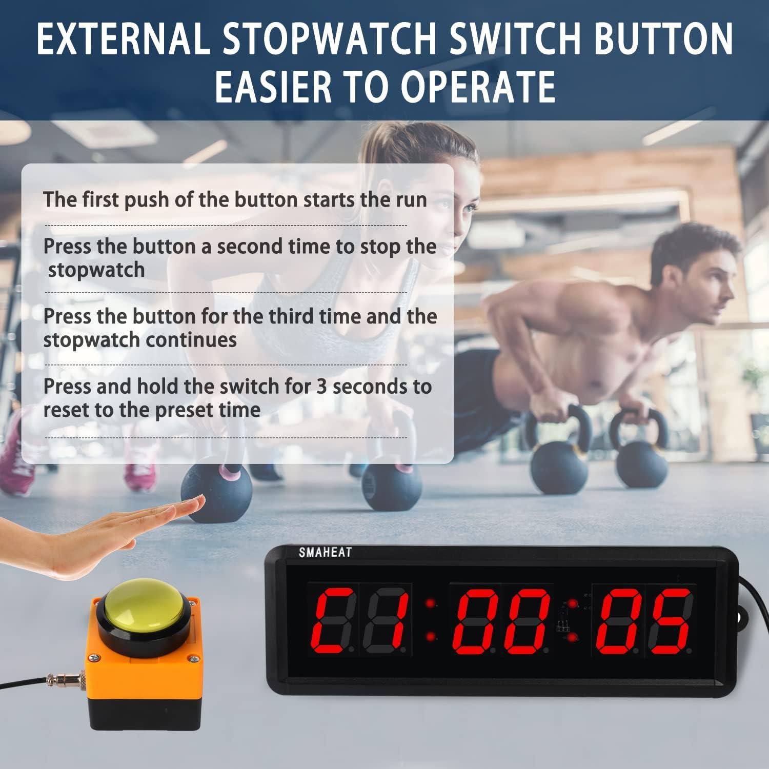 Temporizador de Fitness SMAHEAT 1.5" LED Rojo Control Remoto