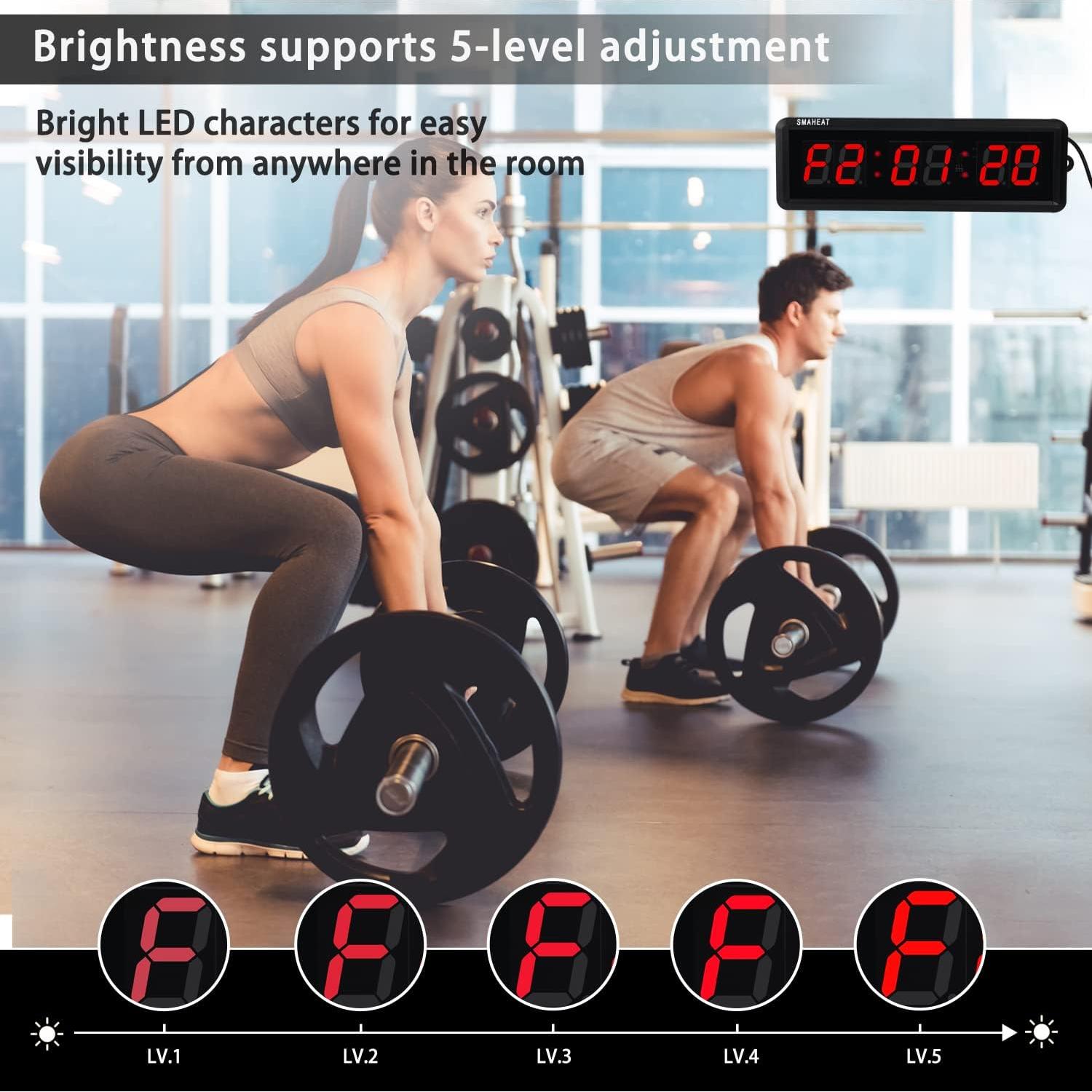 Temporizador de Fitness SMAHEAT 1.5" LED Rojo Control Remoto