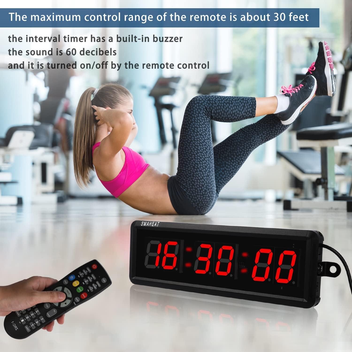 Temporizador de Fitness SMAHEAT 1.5" LED Rojo Control Remoto
