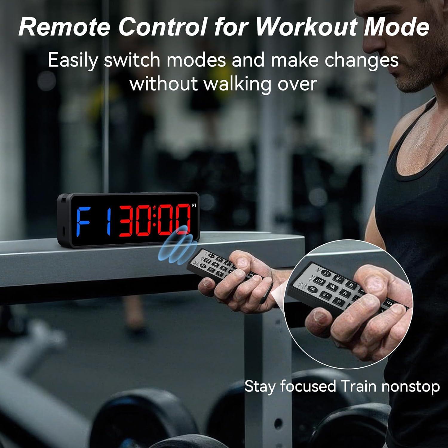 Reloj Temporizador de Gimnasio Acedeck Negro - Control Remoto