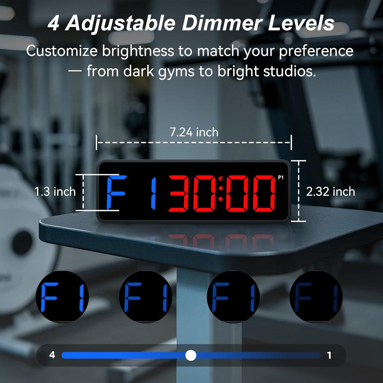 Reloj Temporizador de Gimnasio Acedeck Negro - Control Remoto