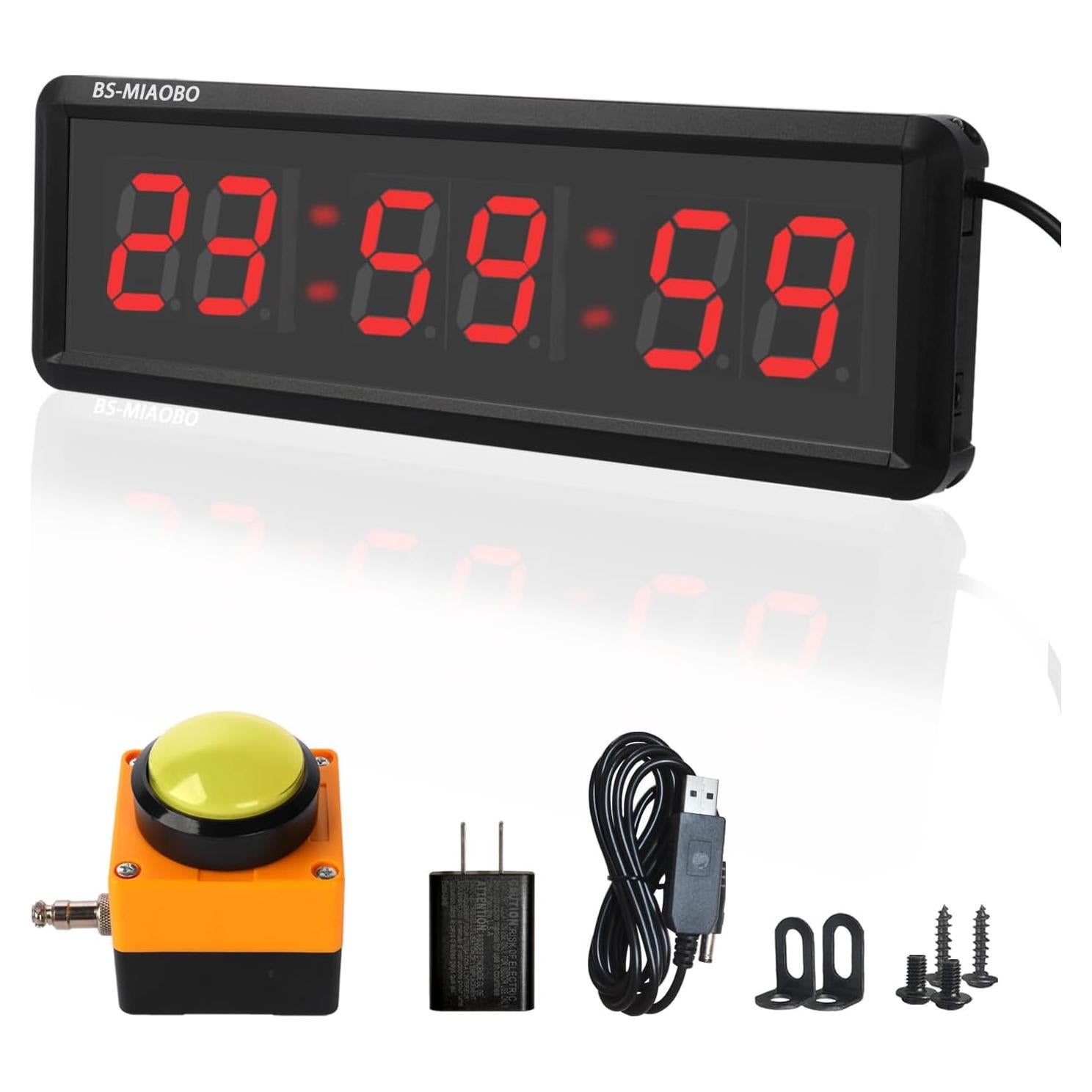 Temporizador de Fitness BS-MIAOBO 1.5" LED 6 Dígitos Rojo