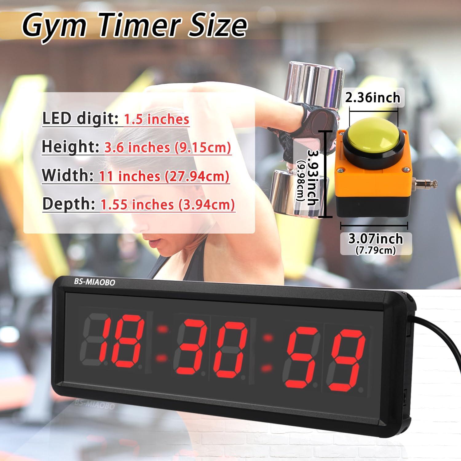 Temporizador de Fitness BS-MIAOBO 1.5" LED 6 Dígitos Rojo