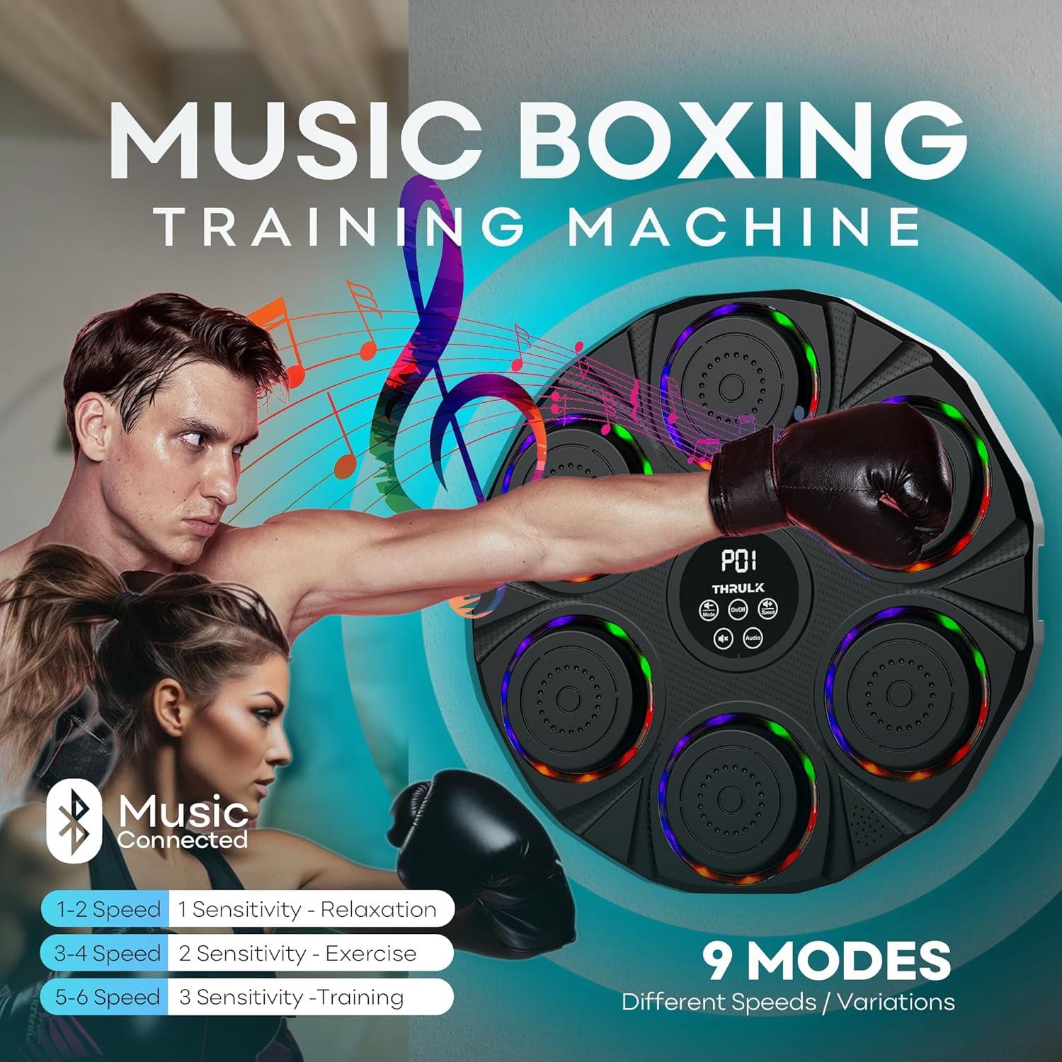 Máquina de Boxeo Musical Thrulk - 9 Modos y Velocidades Ajustables