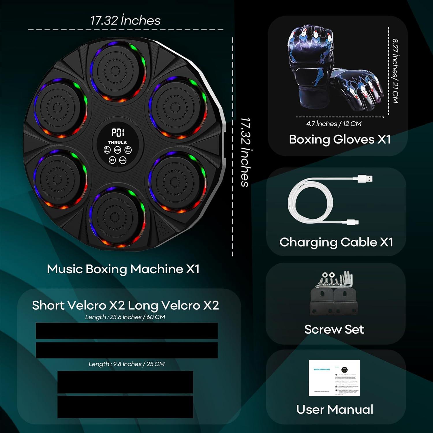 Máquina de Boxeo Musical Thrulk - 9 Modos y Velocidades Ajustables