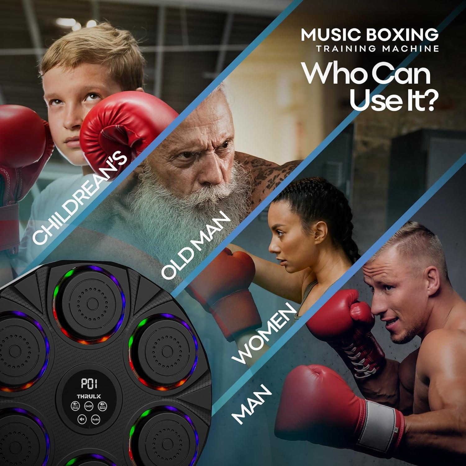 Máquina de Boxeo Musical Thrulk - 9 Modos y Velocidades Ajustables