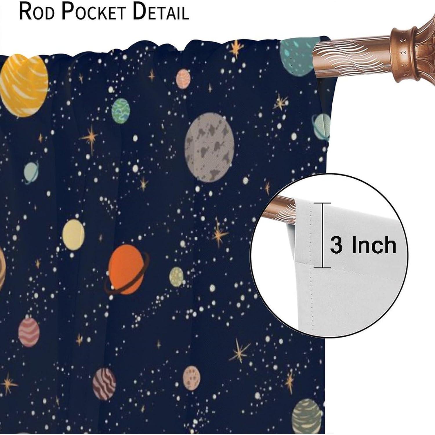 Cortinas Decorativas Astronauta 53.5x114cm Juego de 2