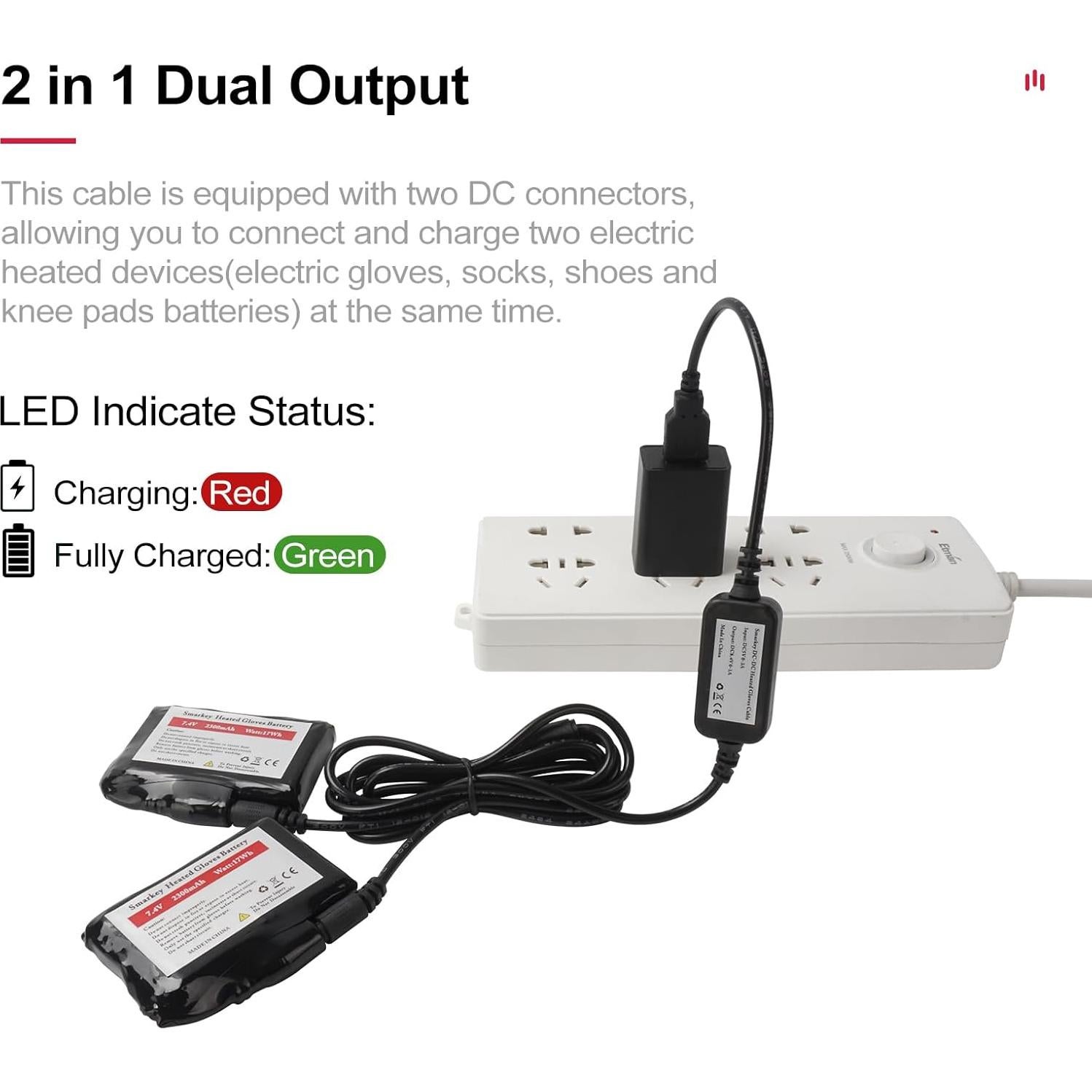 Cargador USB 8.4V Smarkey para Guantes y Plantillas Calentadas