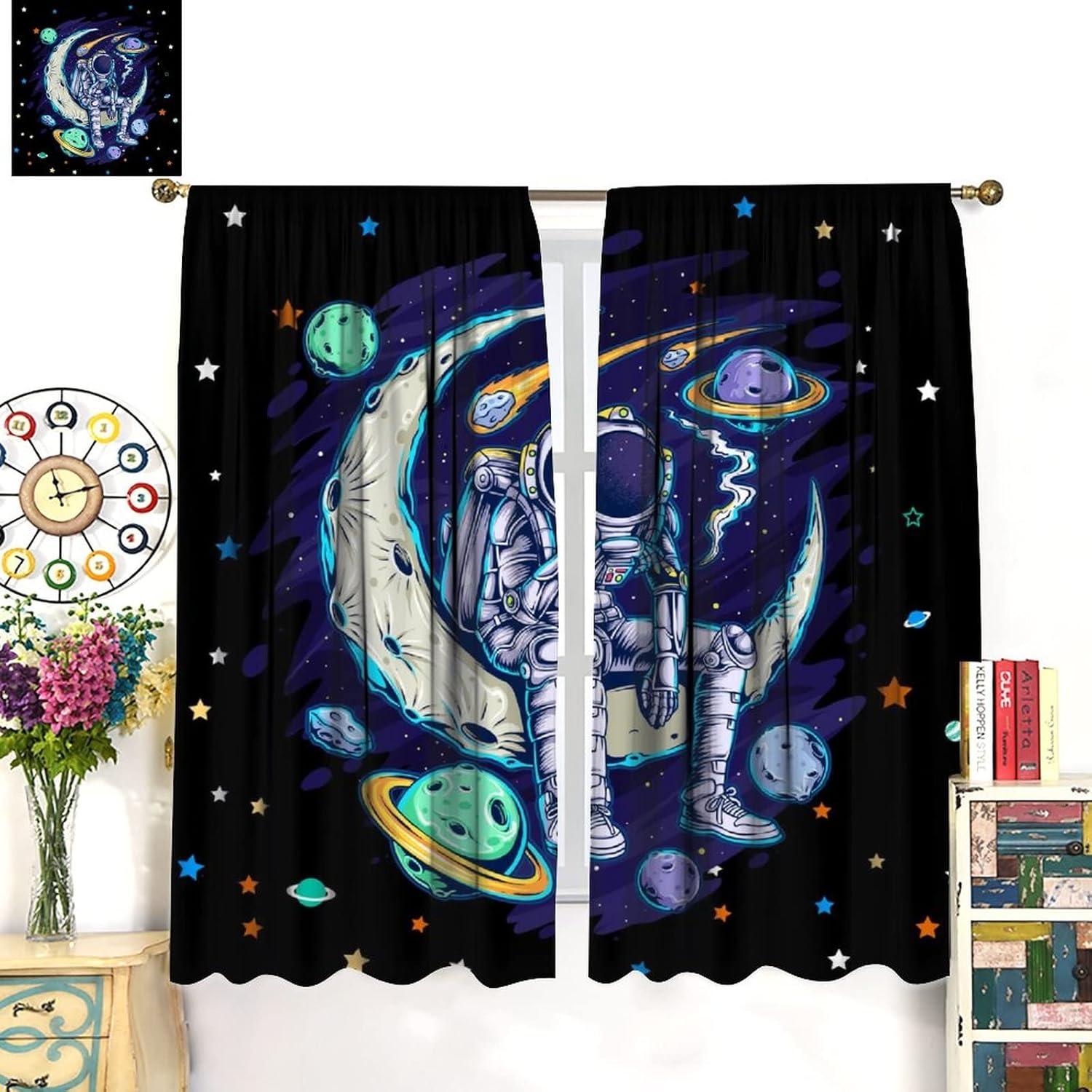 Cortinas Opacas Llylumty 80x183cm Espacio Divertido 2 Paneles