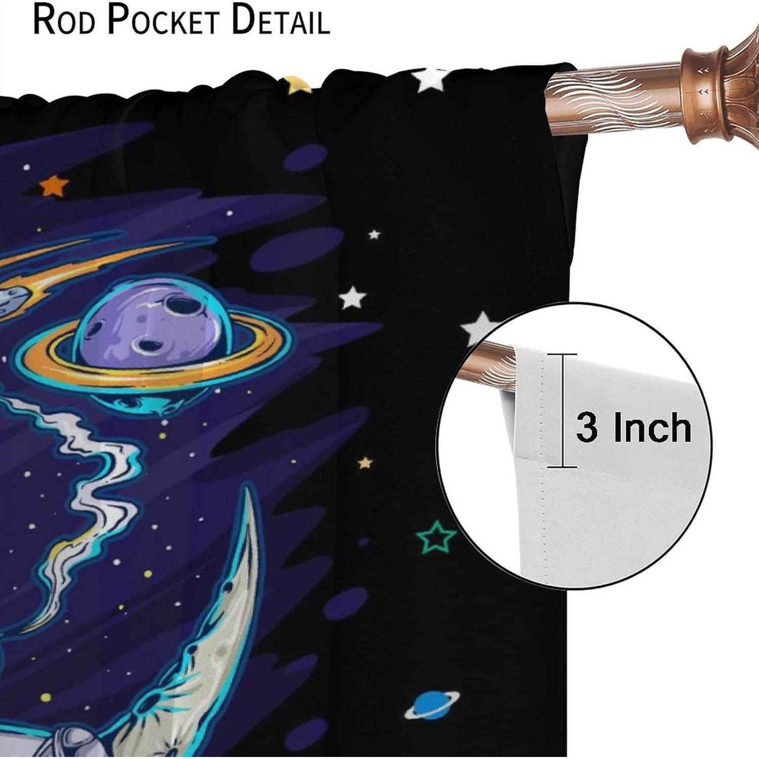 Cortinas Opacas Llylumty 80x183cm Espacio Divertido 2 Paneles