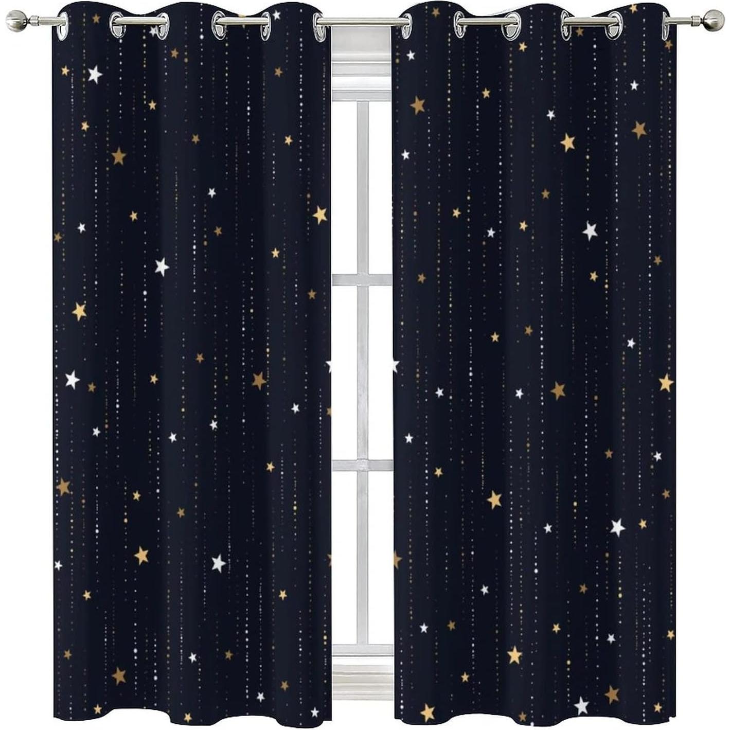 Cortinas Blackout Llylumty Estrella 53.5x160cm Juego de 2