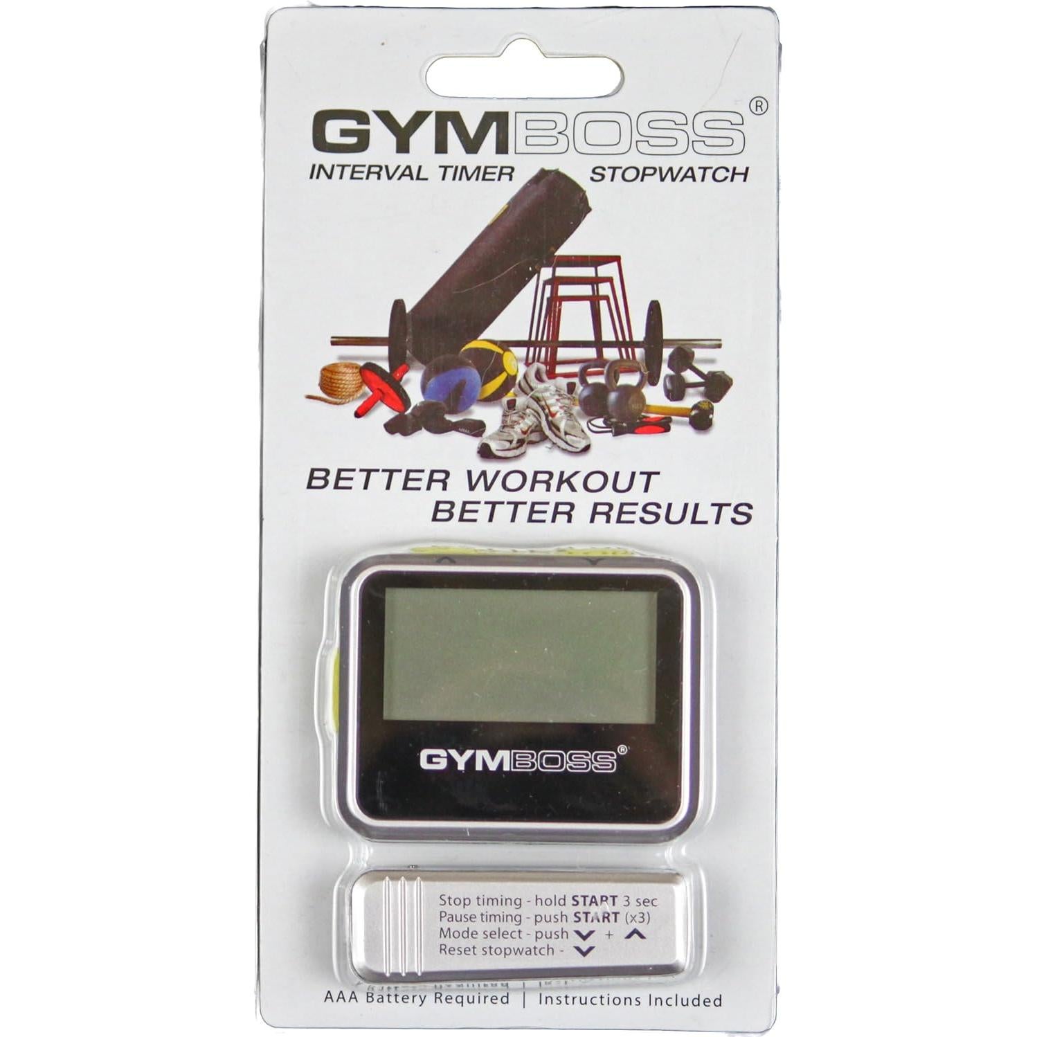 Temporizador de Intervalos Gymboss - Plata/Amarillo Metalizado