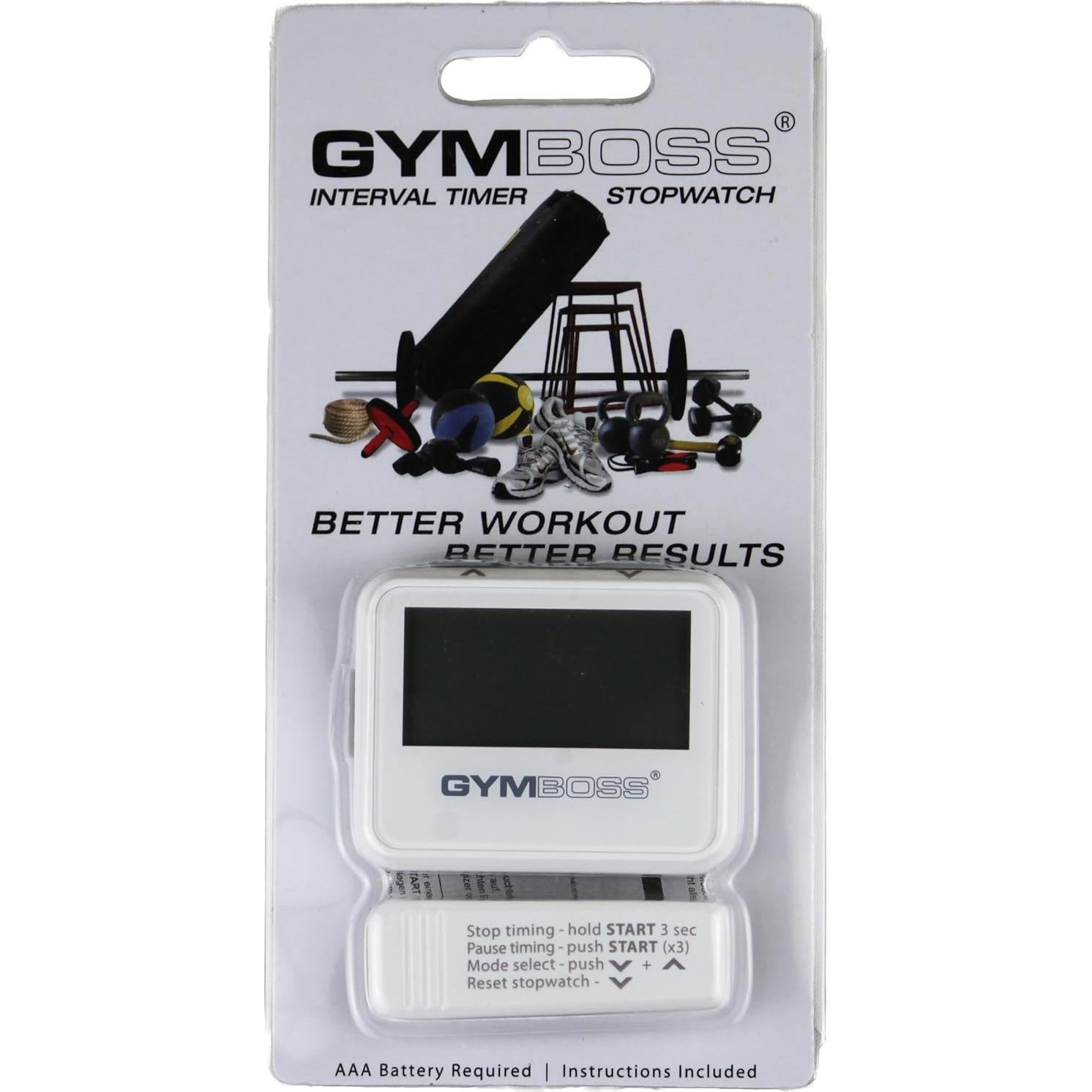 Temporizador de Intervalos Gymboss Blanco/Gris - HIIT y Cronómetro