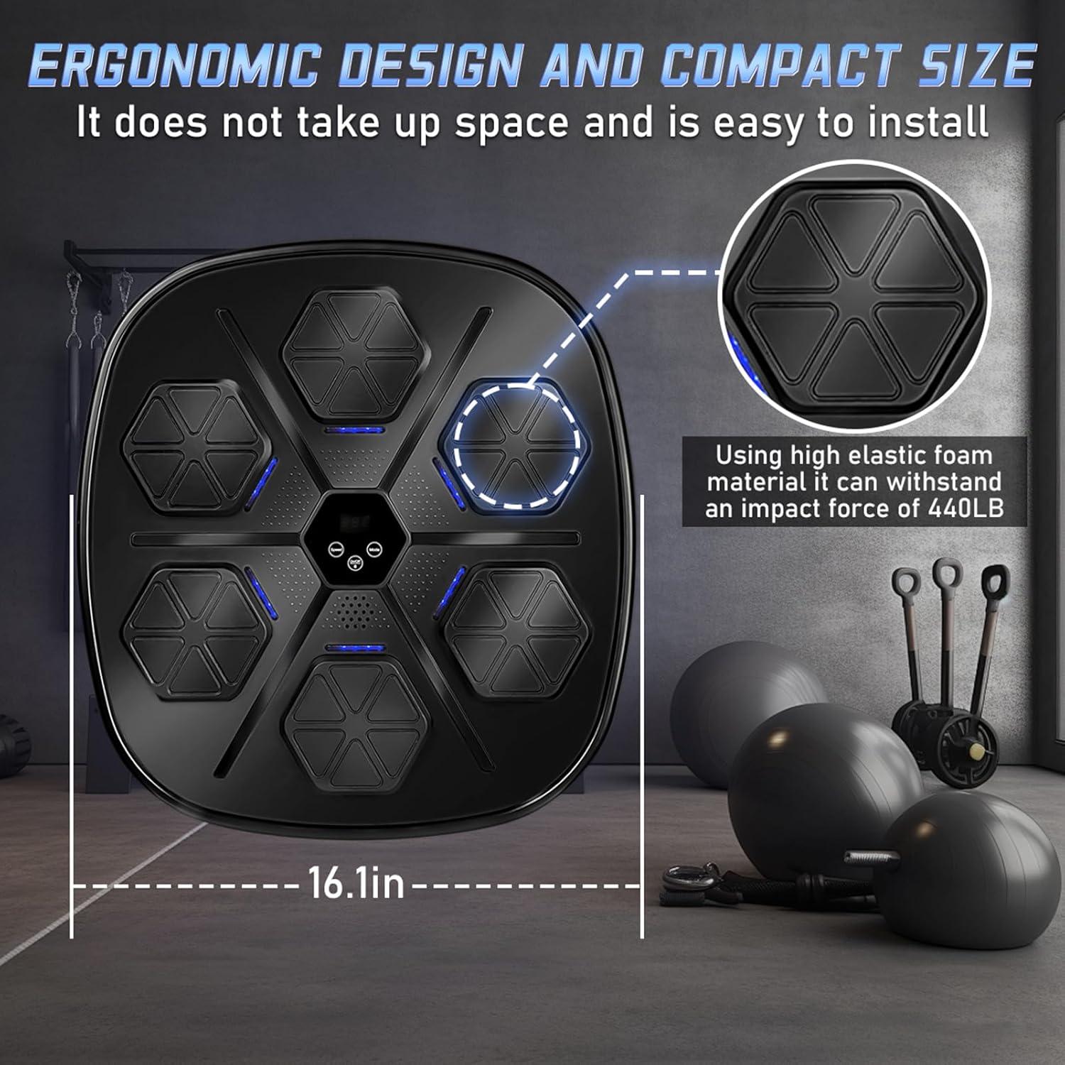 Máquina de Boxeo Musical Adius 2025 - LED, 9 Modos, Pared