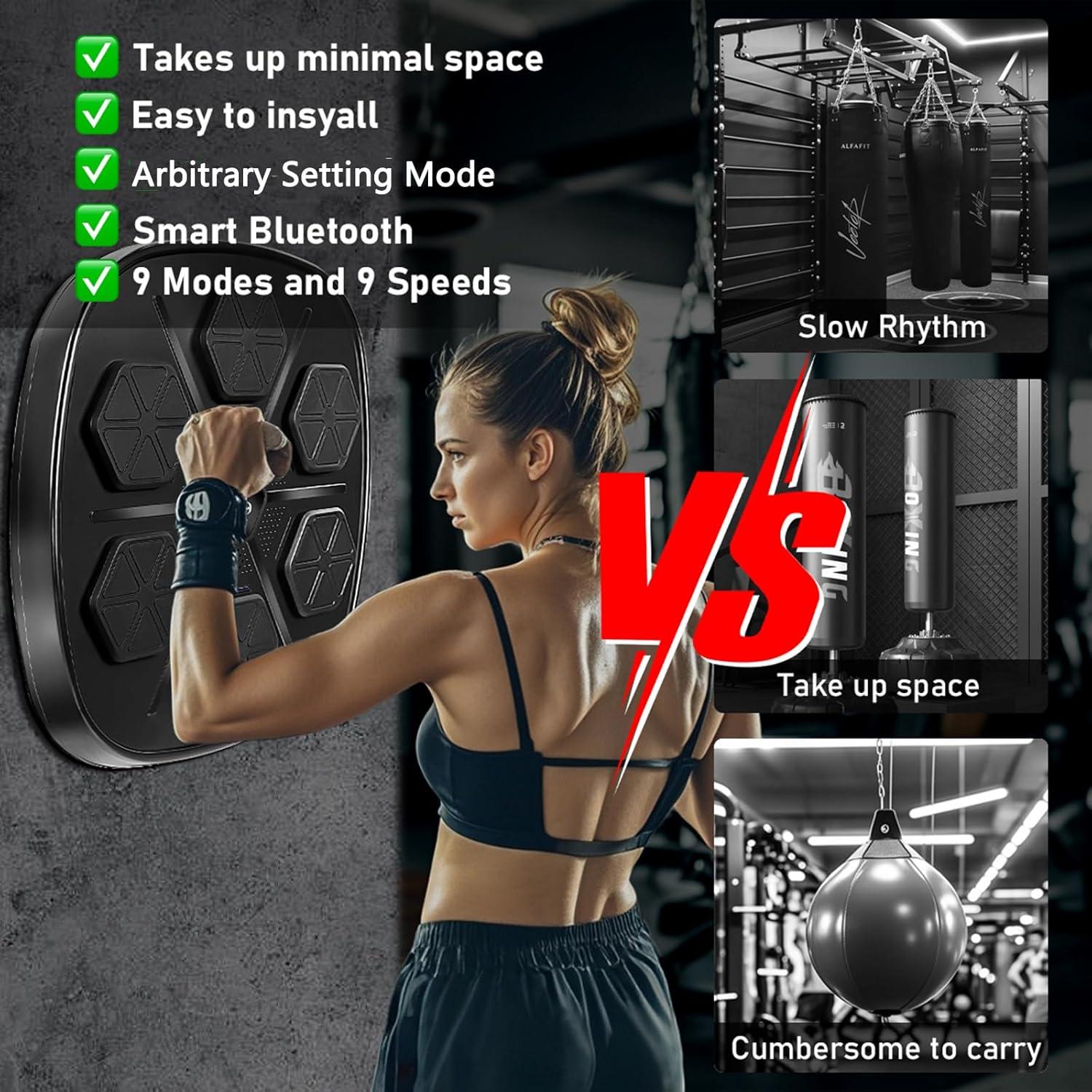 Máquina de Boxeo Musical Adius 2025 - LED, 9 Modos, Pared