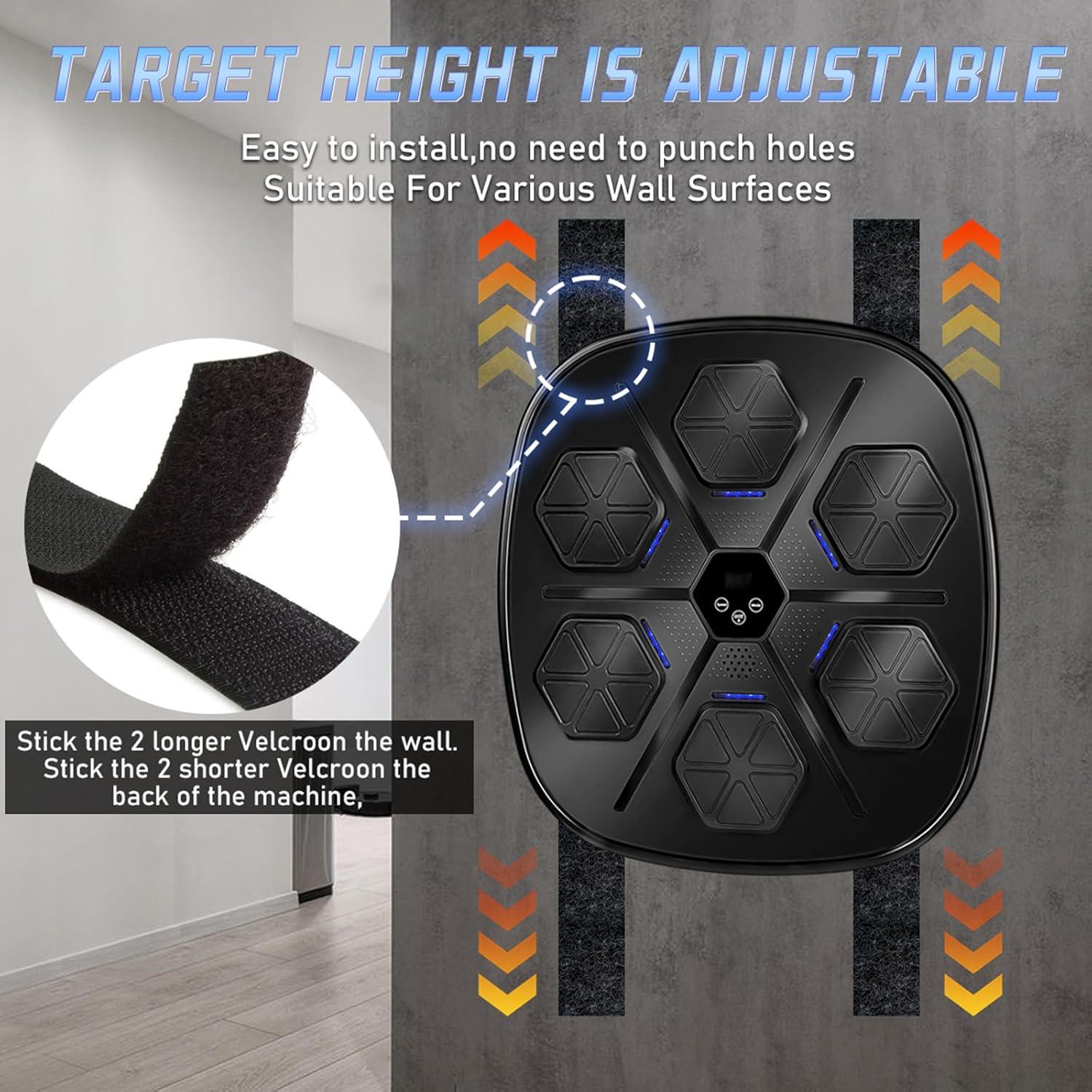 Máquina de Boxeo Musical Adius 2025 - LED, 9 Modos, Pared