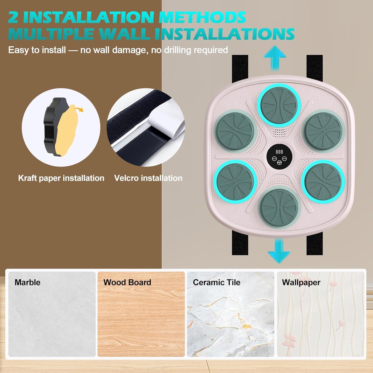 Máquina de Boxeo Musical Inteligente BOLUPO 43.4x45.7cm Rosa