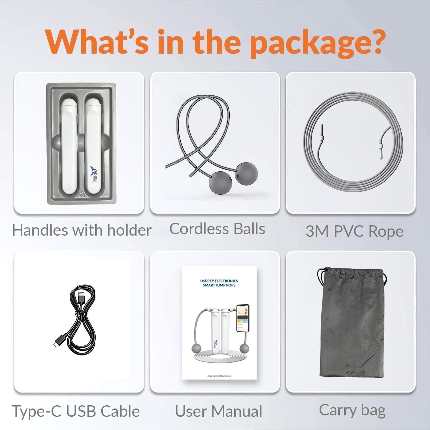 Cuerda de Salto Inteligente Osprey Ajustable con Conteo