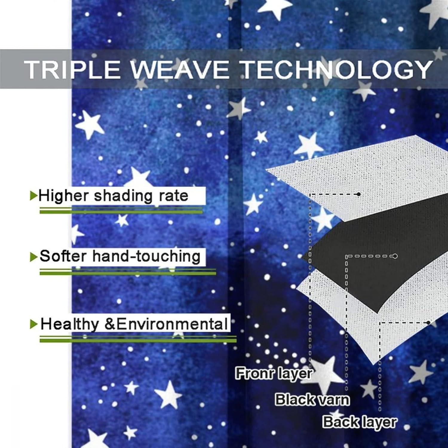 Cortinas Blackout Llylumty Estrellas Acuareladas 107x214cm