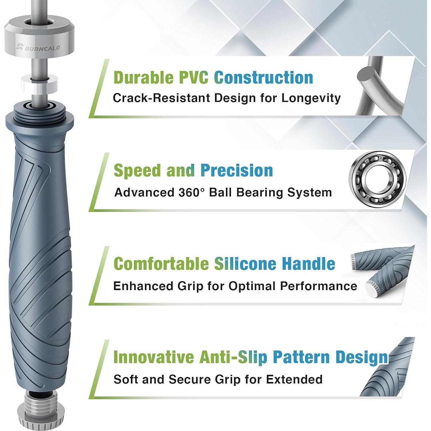 Cuerda de Salto Sin Cable BURNCALO con Peso - Fitness y Ejercicio