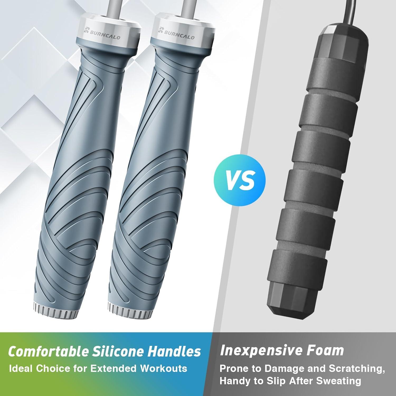 Cuerda de Salto Sin Cable BURNCALO con Peso - Fitness y Ejercicio