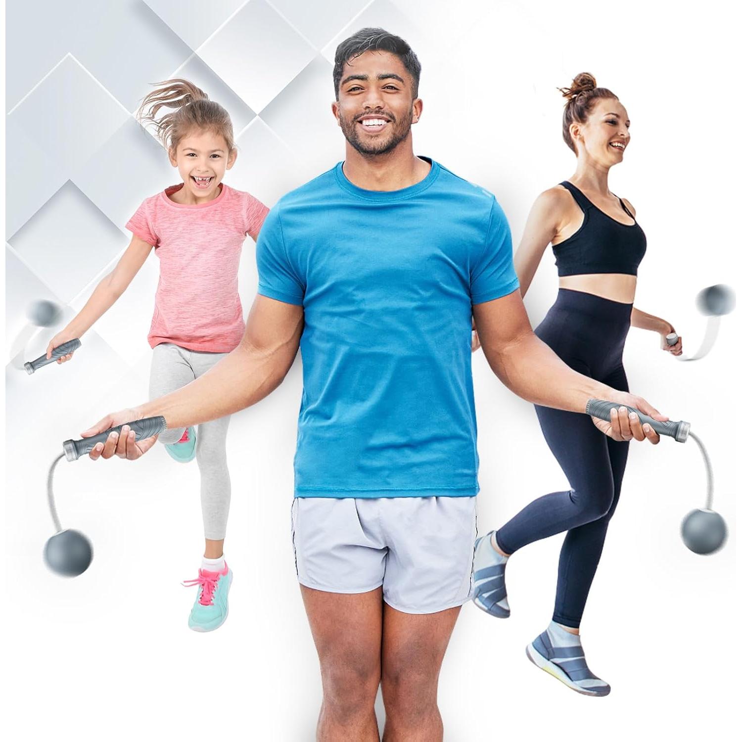 Cuerda de Salto Sin Cable BURNCALO con Peso - Fitness y Ejercicio