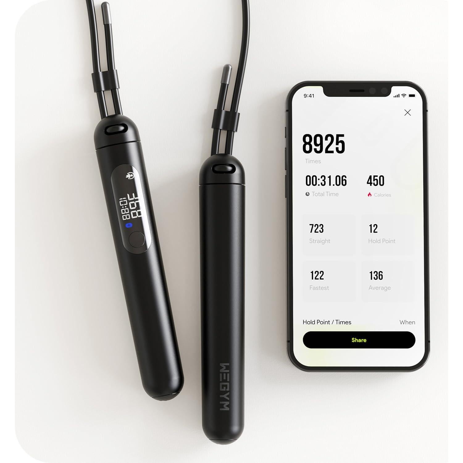 Cuerda de Salto Inteligente WeGym Ajustable con Pantalla LED