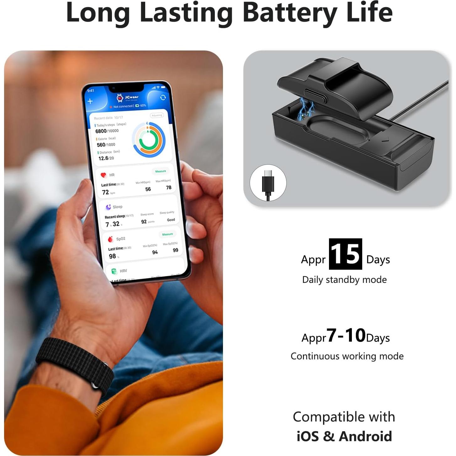 Pulsera de Salud Inteligente IAMJOY 2208A, Monitoreo 24/7, Negro