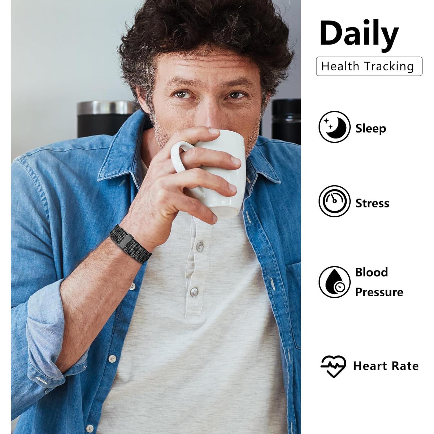 Pulsera de Salud Inteligente IAMJOY 2208A, Monitoreo 24/7, Negro