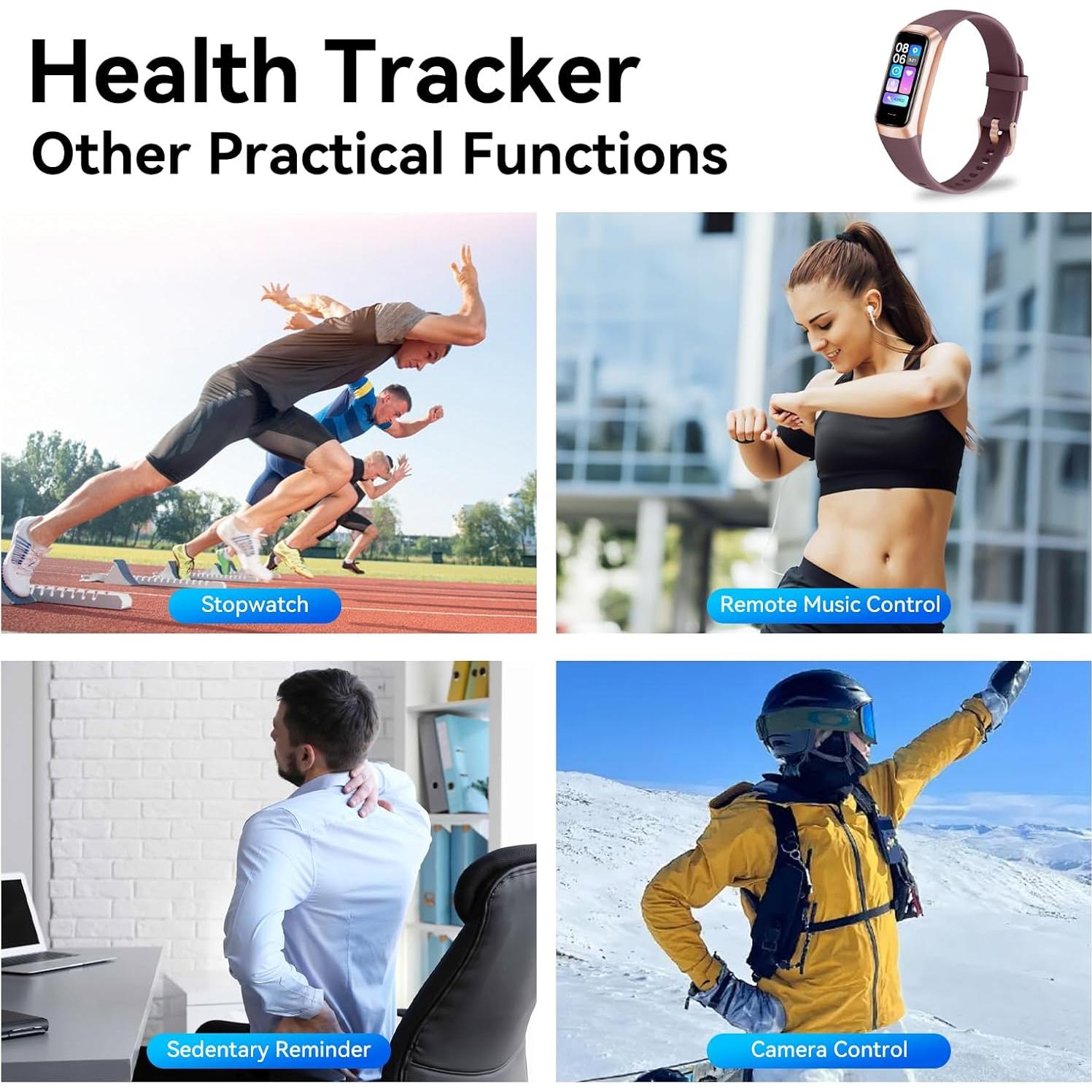 Rastreador de Fitness APPBYER C60 con Monitoreo Cardíaco y Sueño