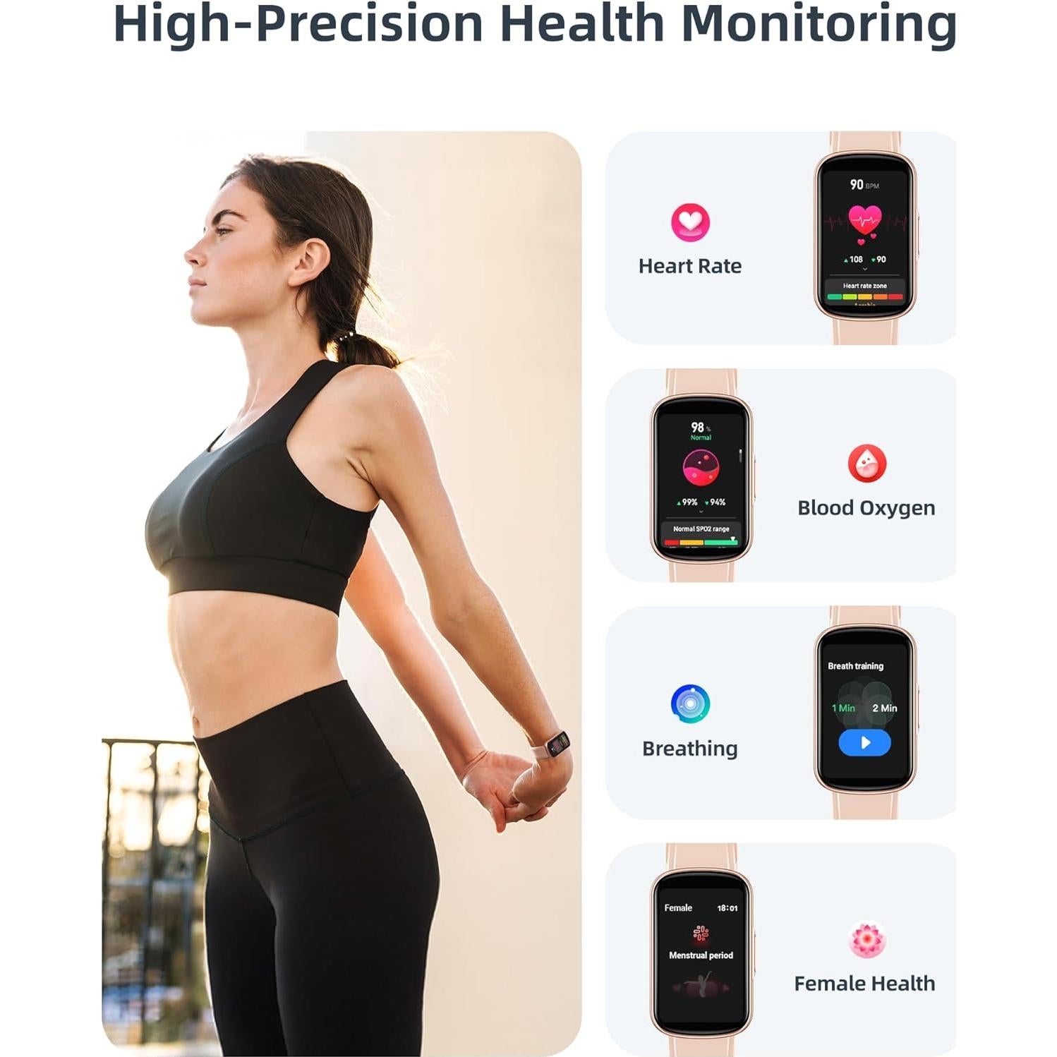 Reloj Inteligente Parsonver Oro Rosa con Monitor de Salud IP68