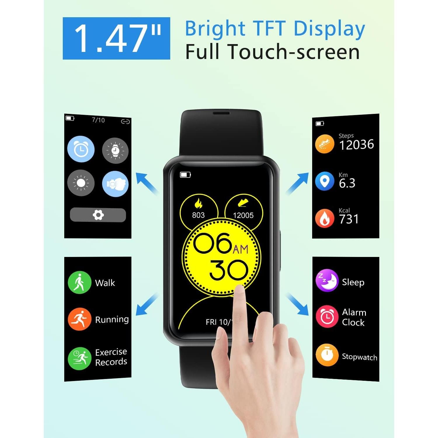 Reloj de Fitness Cloudpoem S2 Negro IP68 Pedométrico