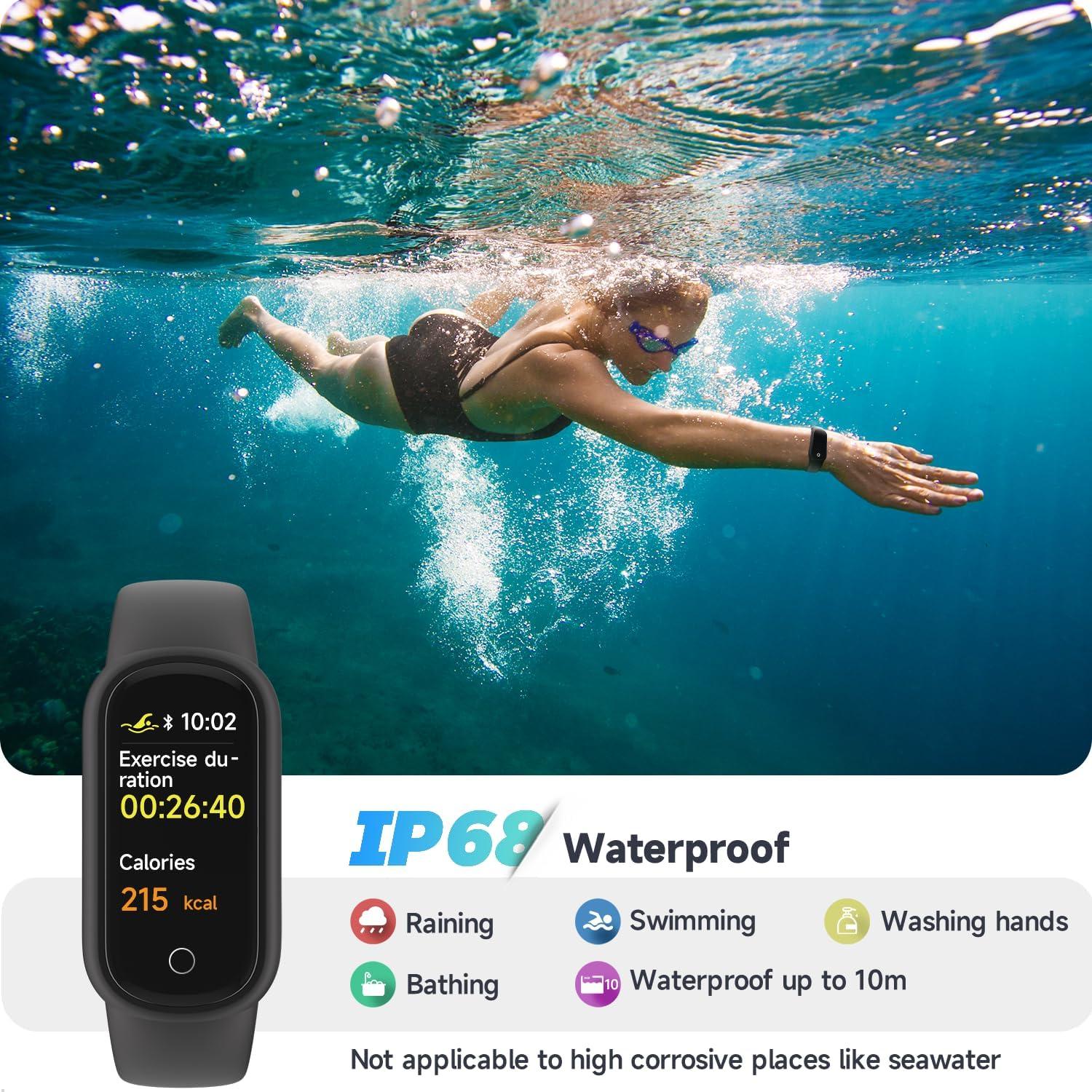 Reloj de Fitness TOOBUR A200 Negro IP68 Monitoreo Salud 14 Deportes