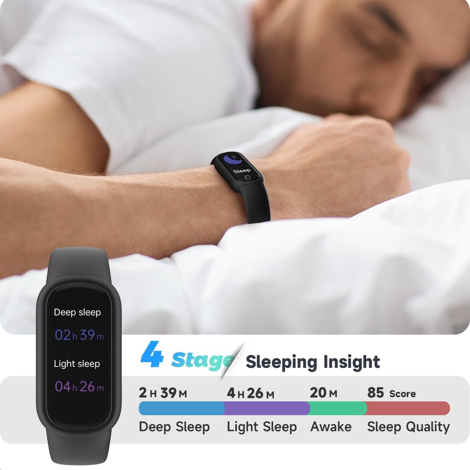 Reloj de Fitness TOOBUR A200 Negro IP68 Monitoreo Salud 14 Deportes