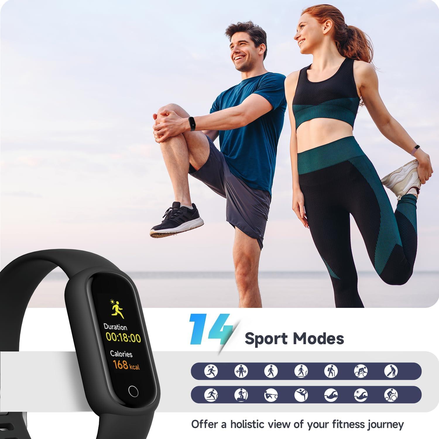 Reloj de Fitness TOOBUR A200 Negro IP68 Monitoreo Salud 14 Deportes