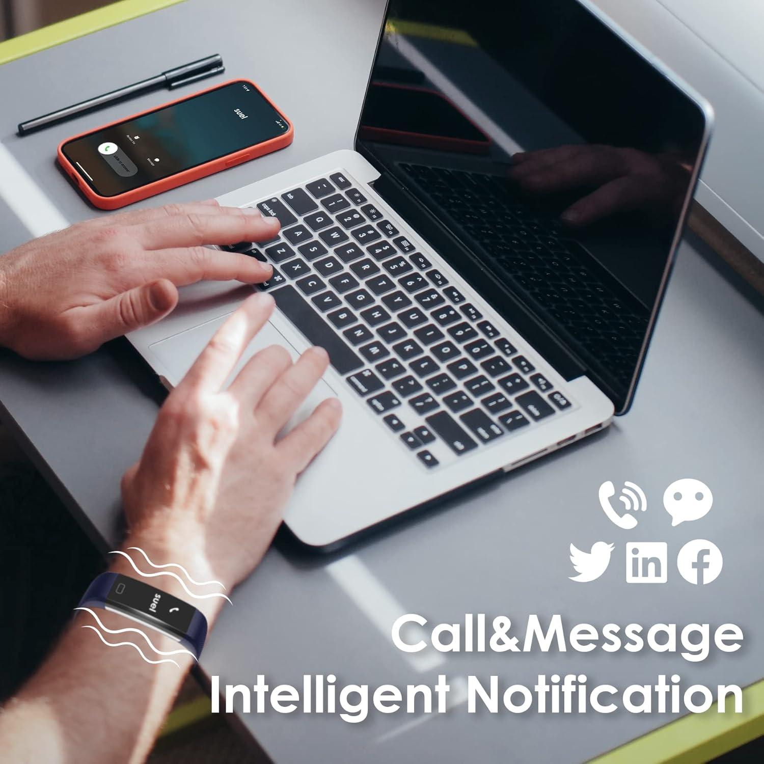 Fitness Tracker for Men and Women,Fitness Watch Waterproof with Activity Tracker and Sleep Monitor,Smart Watch for Android and iOS Phones(Blue)……