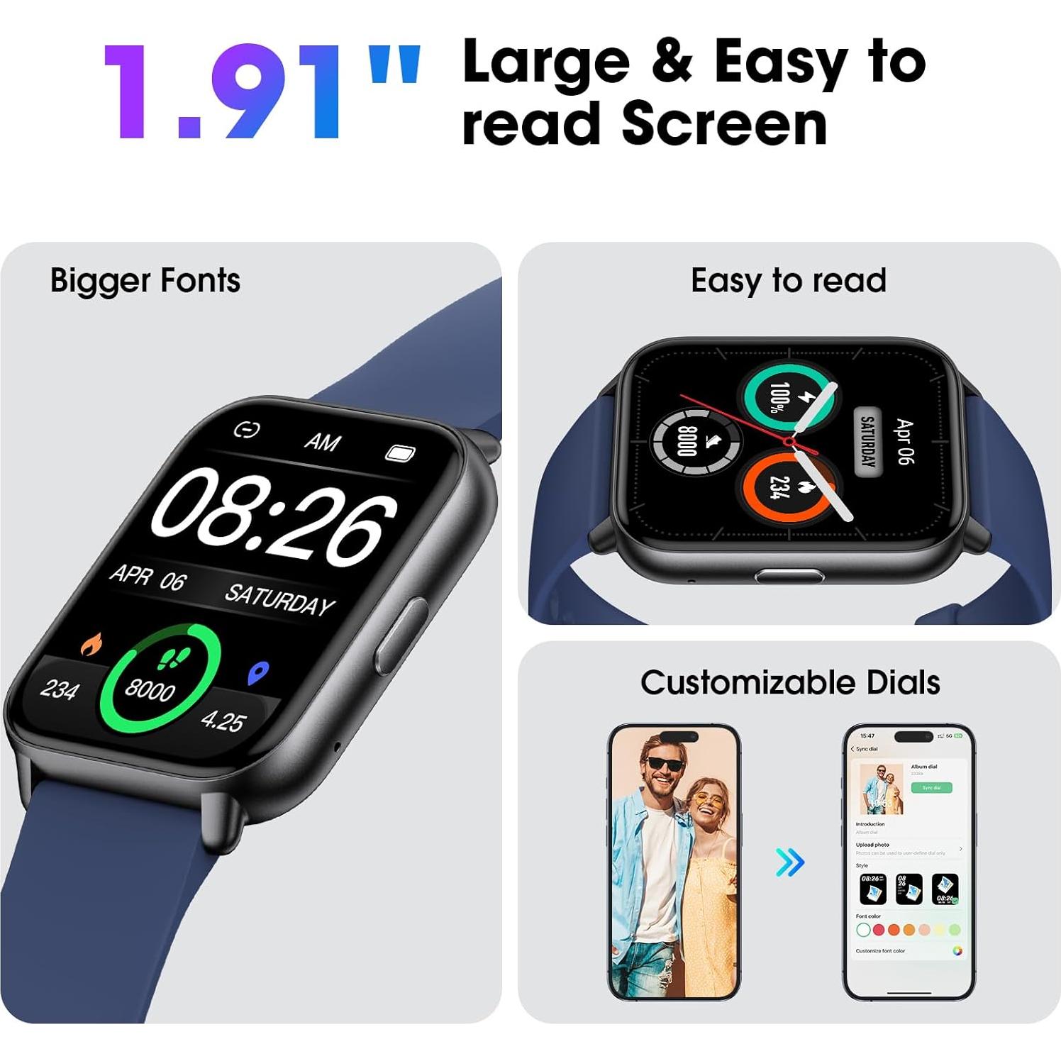 Reloj Inteligente Kummel Azul con Llamadas Bluetooth y Podómetro