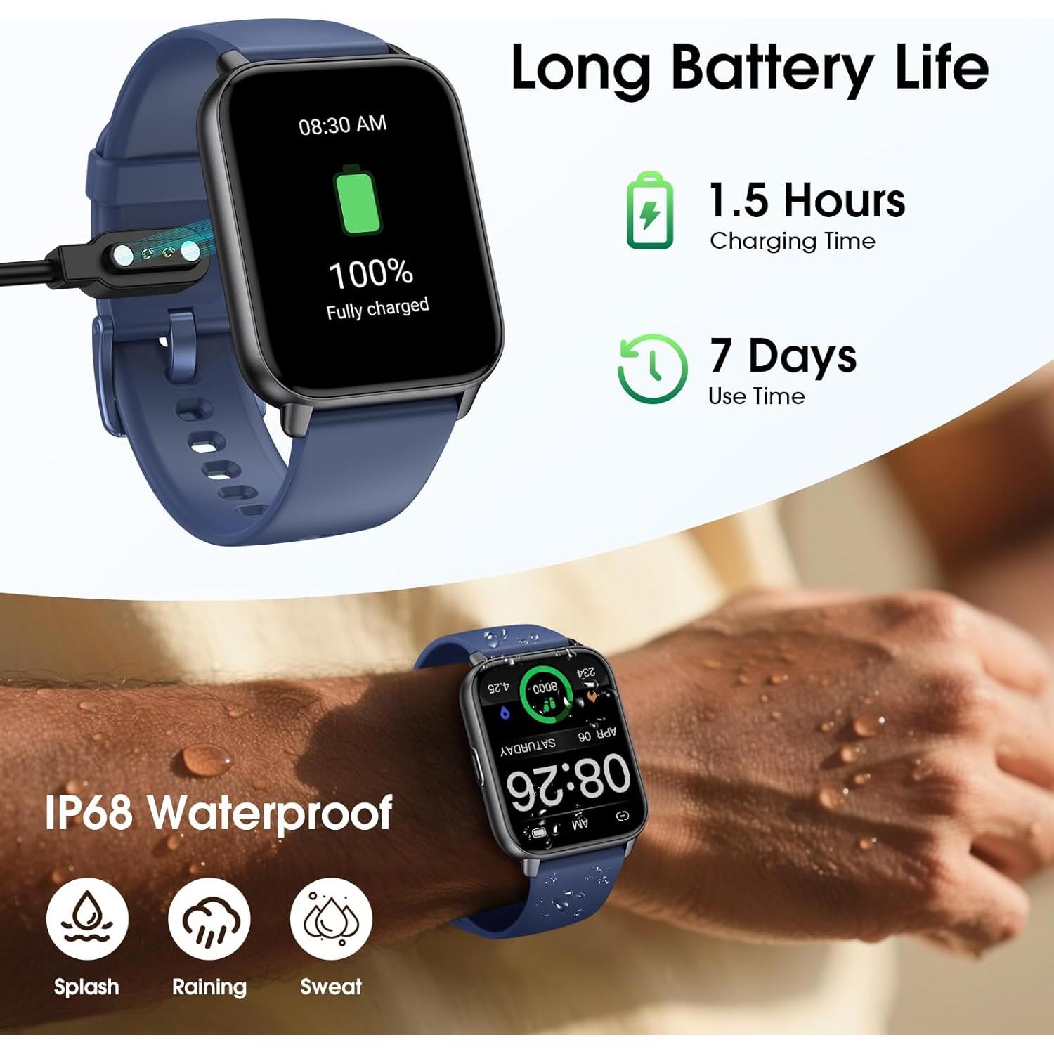 Reloj Inteligente Kummel Azul con Llamadas Bluetooth y Podómetro