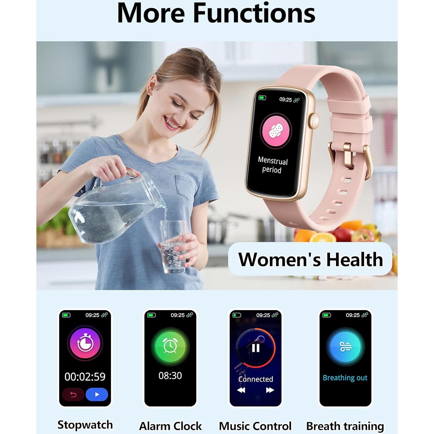 Rastreador de Fitness SHANG WING Rosa IP68 Monitor Salud