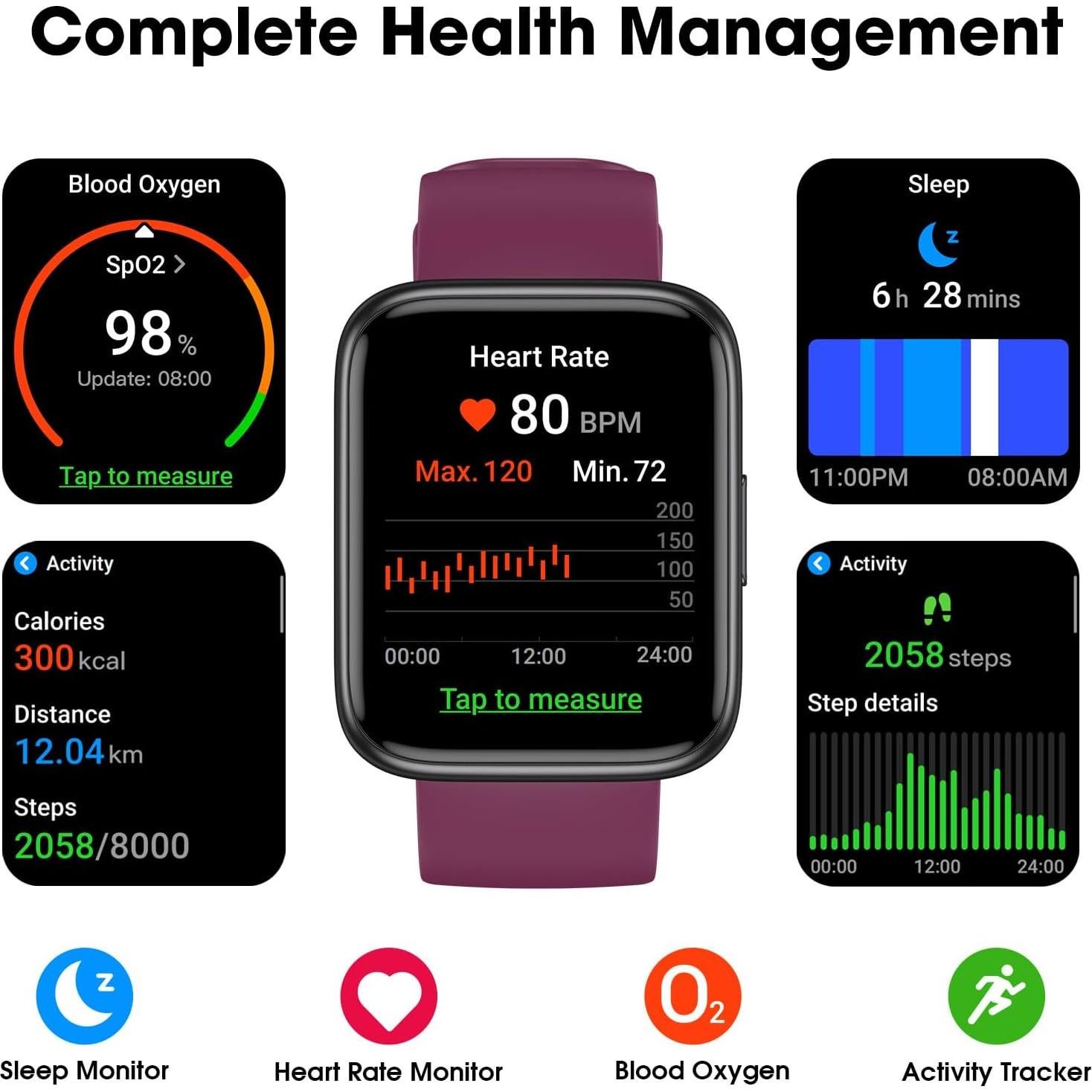 Reloj Inteligente EURANS IW1 Lite 1.8'' Pantalla HD Púrpura