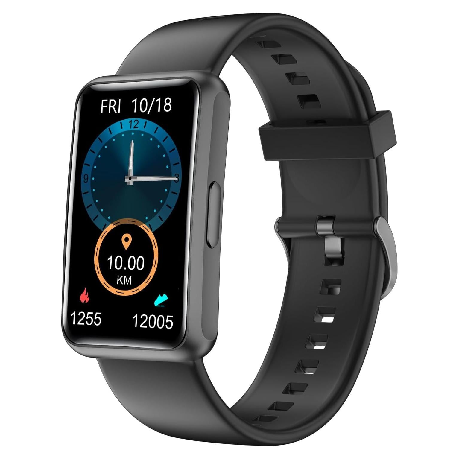 Reloj de Fitness HUAKUA S2 IP68 Pantalla Táctil 1.47" Negro