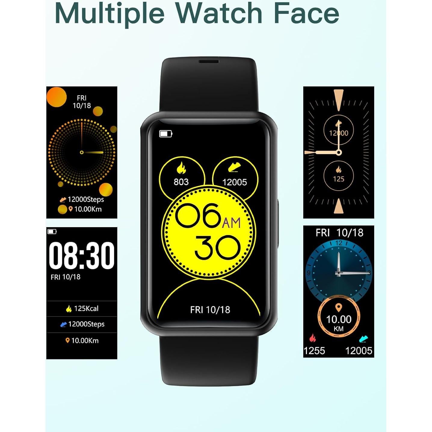 Reloj de Fitness HUAKUA S2 IP68 Pantalla Táctil 1.47" Negro