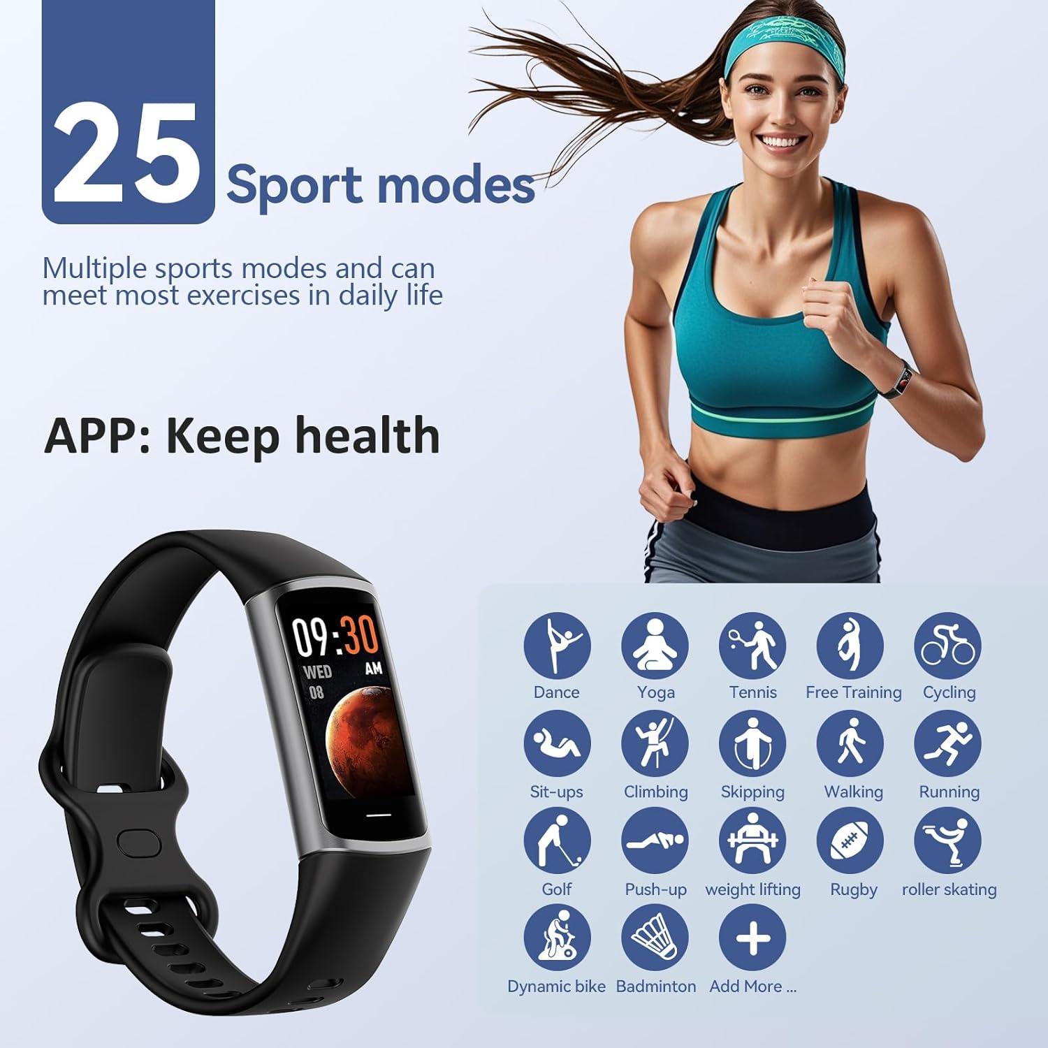 Rastreador de Fitness Excelpeakia, 25 Modos, Monitor de Salud