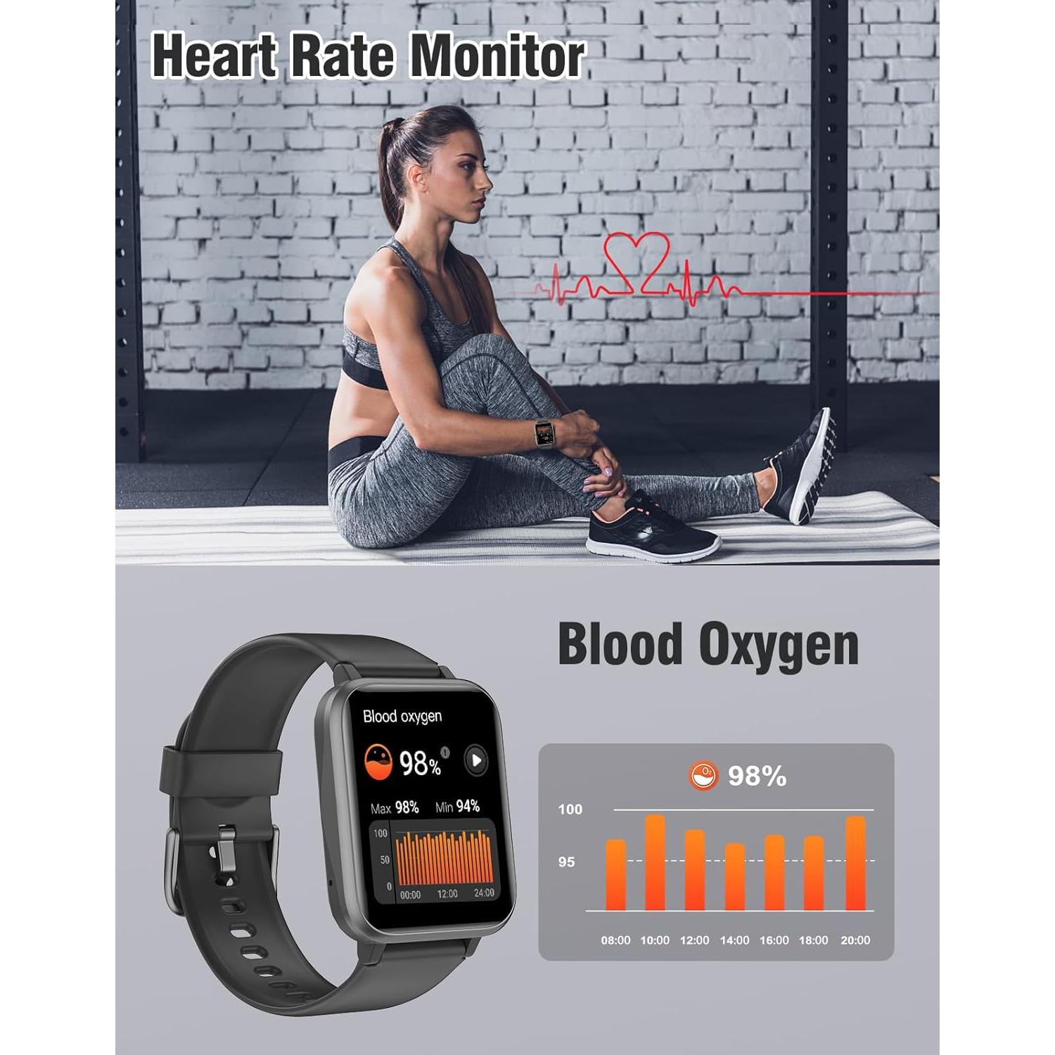 Reloj Inteligente ASIAMENG Fitness IP68 Negro 1.85" Bluetooth