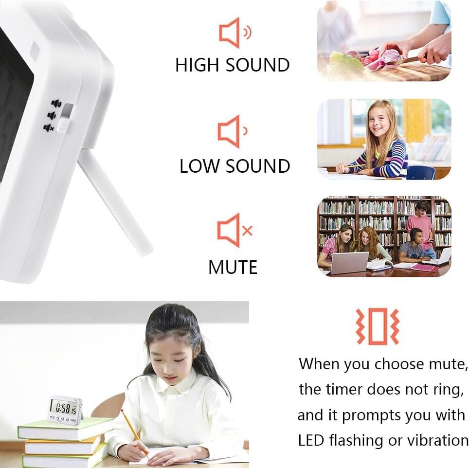 Temporizador GH 99 Horas con Recordatorio y Soporte Magnético