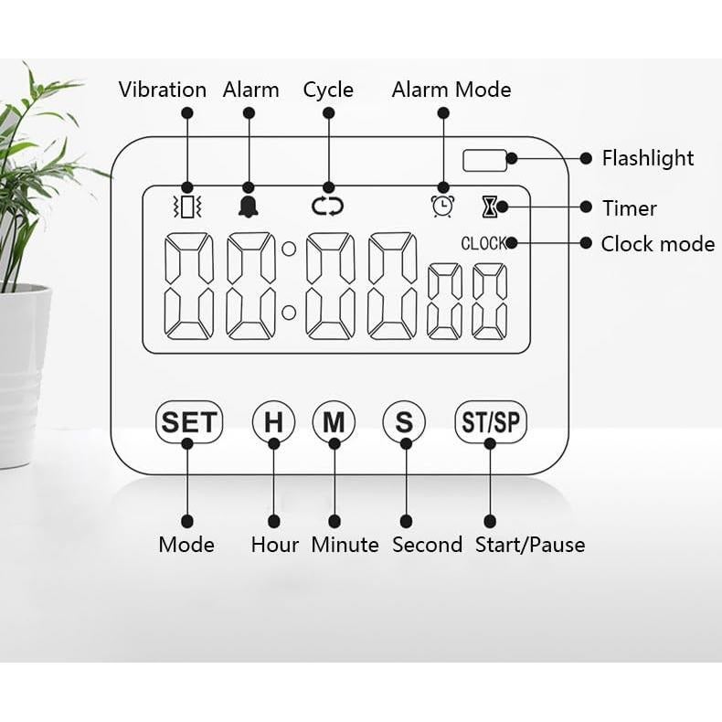 Temporizador GH 99 Horas con Recordatorio y Soporte Magnético